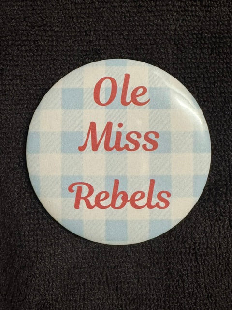 Ole Miss Rebels on a light blue checkered background